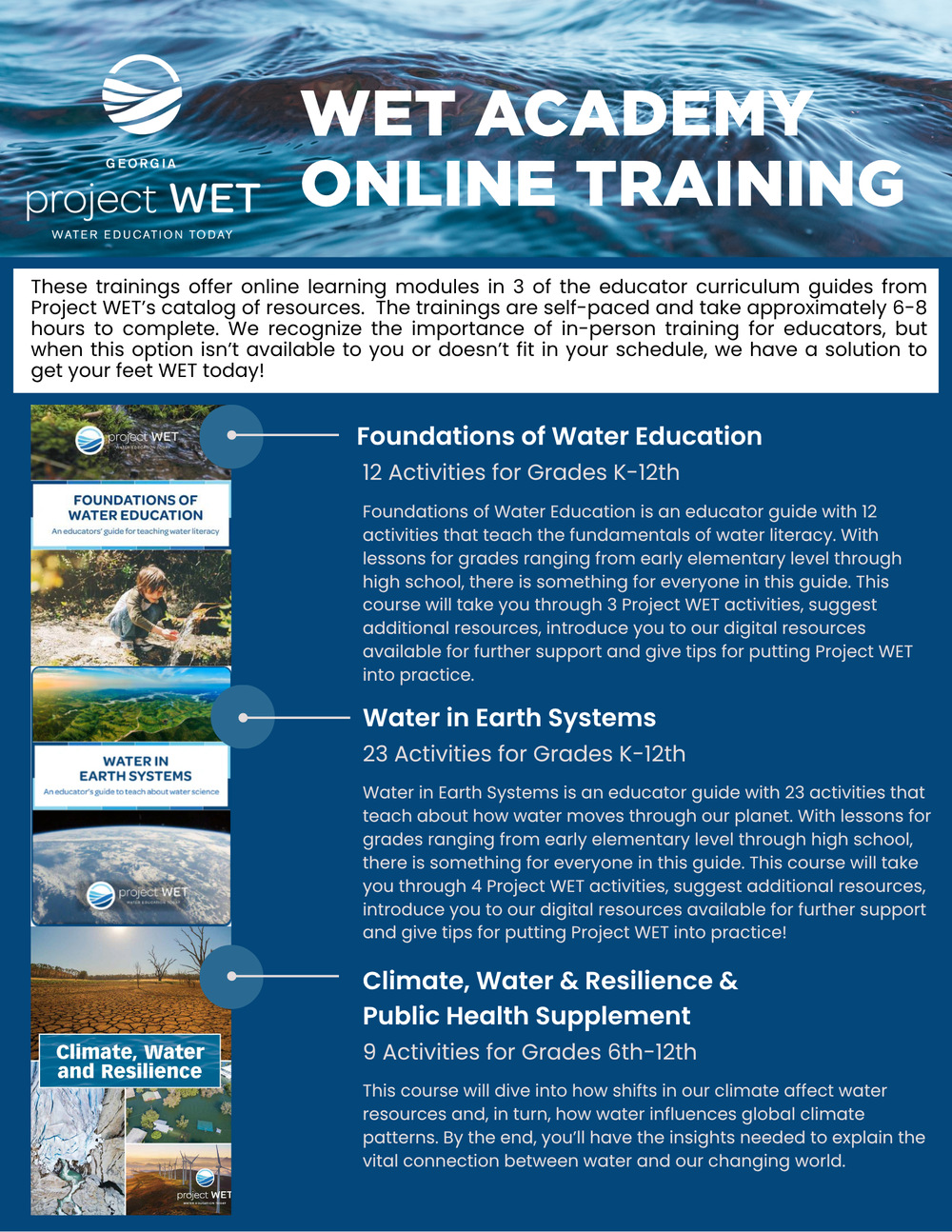 WET Academy Online Training Course Info Flyer